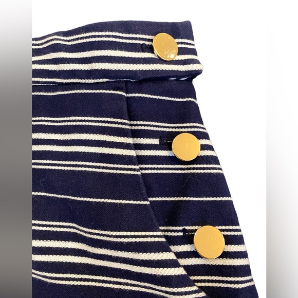 LOFT Nautical Blue White Striped Skirt - Size 4 - Picture 2 of 4